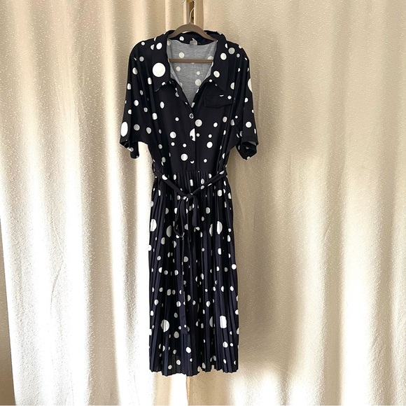 ASOS Black/White Polka Dot Dress, Size: 22 - Picture 3 of 8